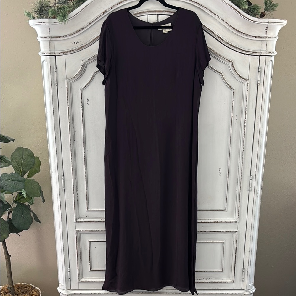 Eddie Bauer Women’s Size 18 Tall Purple Maxi Dress Short Sleeve Formal